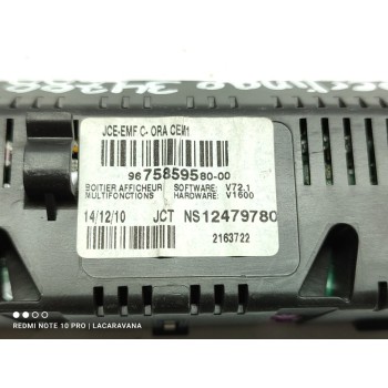 Recambio de pantalla multifuncion para citroën berlingo station wagon sx multispace referencia OEM IAM 9675859580  