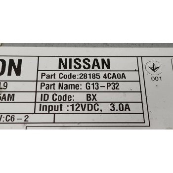 Recambio de sistema audio / radio cd para nissan qashqai (j11) 360 referencia OEM IAM 281854CA0A  