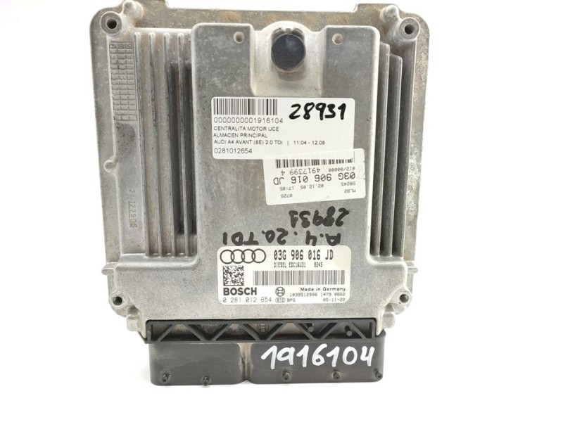 Recambio de centralita motor uce para audi a4 avant (8e) 2.0 tdi referencia OEM IAM 0281012654  