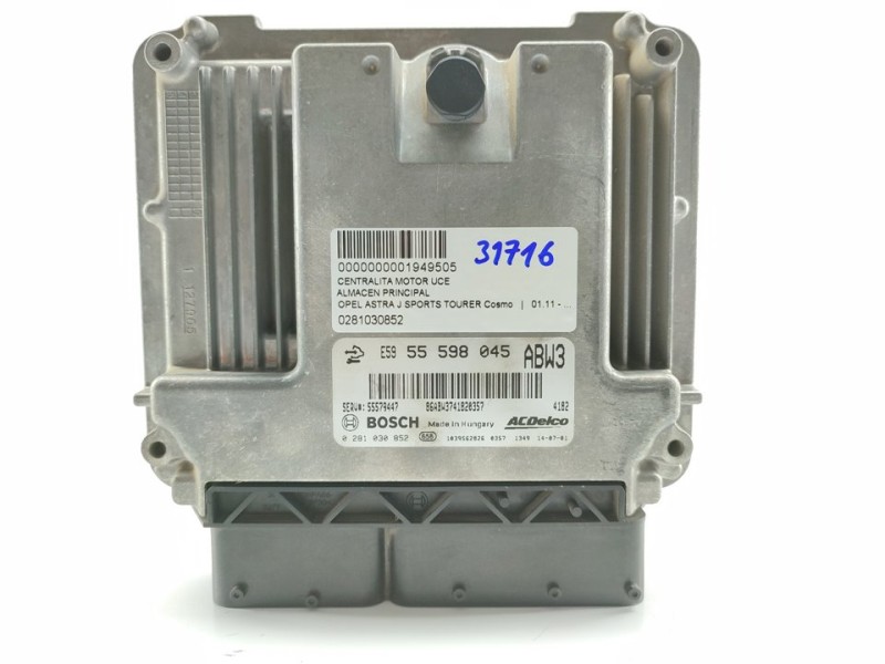 Recambio de centralita motor uce para opel astra j sports tourer cosmo referencia OEM IAM 0281030852  