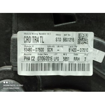 Recambio de elevalunas trasero derecho para hyundai tucson style blue 2wd referencia OEM IAM 83480D7600  