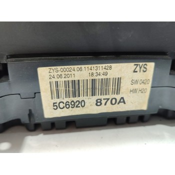 Recambio de cuadro instrumentos para volkswagen jetta (162) sport referencia OEM IAM 5C6920870A  