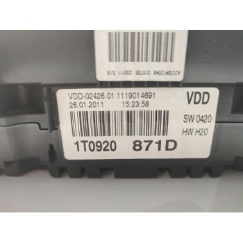 Recambio de cuadro instrumentos para volkswagen touran (1t3) advance referencia OEM IAM 1T0920871D  