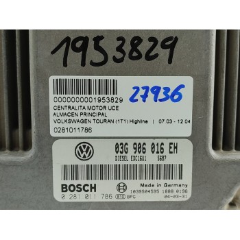 Recambio de centralita motor uce para volkswagen touran (1t1) highline referencia OEM IAM 0281011786  