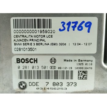 Recambio de centralita motor uce para bmw serie 3 berlina (e90) 320d referencia OEM IAM 0281013501  