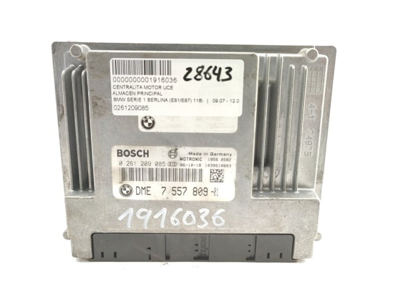 Recambio de centralita motor uce para bmw serie 1 berlina (e81/e87) 116i referencia OEM IAM 0261209085  