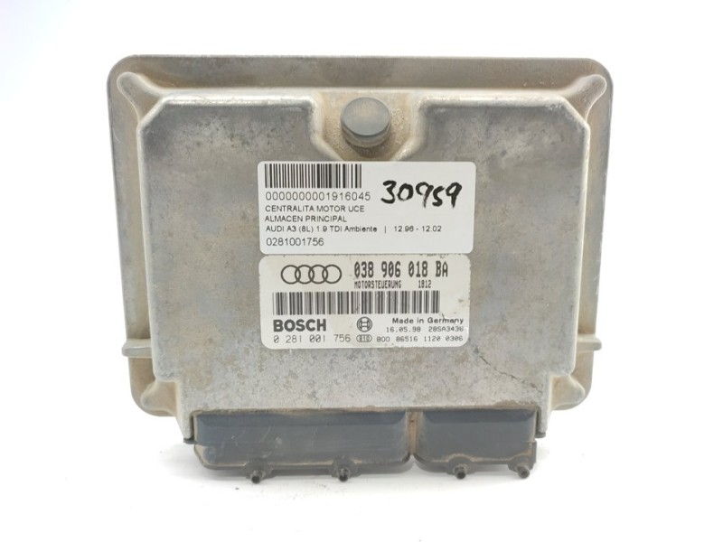 Recambio de centralita motor uce para audi a3 (8l) 1.9 tdi ambiente referencia OEM IAM 0281001756  