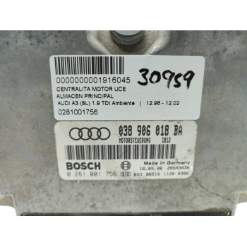 Recambio de centralita motor uce para audi a3 (8l) 1.9 tdi ambiente referencia OEM IAM 0281001756  