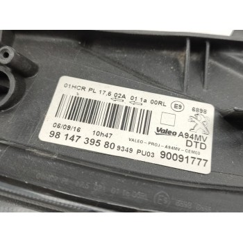 Recambio de faro derecho para peugeot 2008 (--.2013) allure referencia OEM IAM 9814739580  