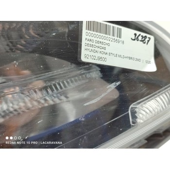 Recambio de faro derecho para hyundai kona style mild-hybrid 2wd referencia OEM IAM 92102J9500  