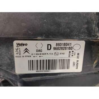 Recambio de faro derecho para peugeot partner furgoneta/monovolumen 1.6 bluehdi 100 referencia OEM IAM 9682828180 / 6206K6  