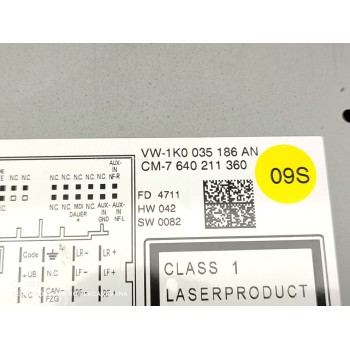 Recambio de sistema audio / radio cd para volkswagen golf vi (5k1) advance referencia OEM IAM 1K0035186AN  