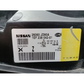 Recambio de faro izquierdo para nissan qashqai (j10) acenta referencia OEM IAM 26060JD90A 1EF23804201 