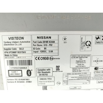 Recambio de sistema audio / radio cd para nissan qashqai (j11) 360 referencia OEM IAM 281854CA0A  