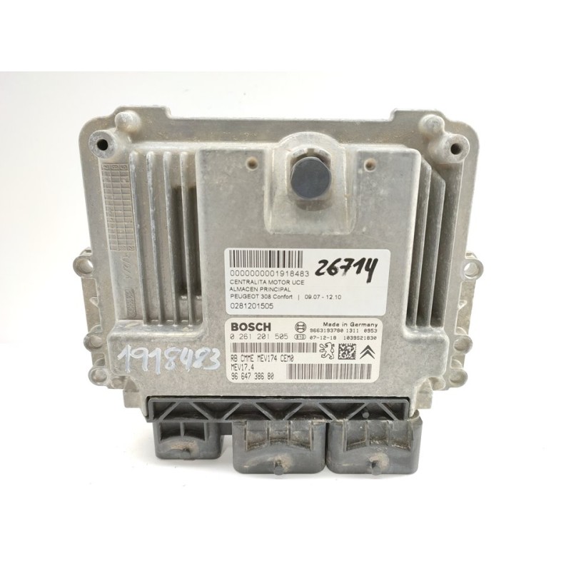 Recambio de centralita motor uce para peugeot 308 confort referencia OEM IAM 0281201505  