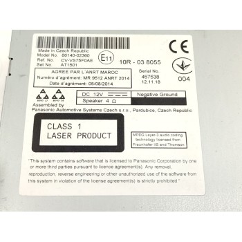 Recambio de sistema navegacion gps para toyota auris hybrid active business plus referencia OEM IAM 8614002360  