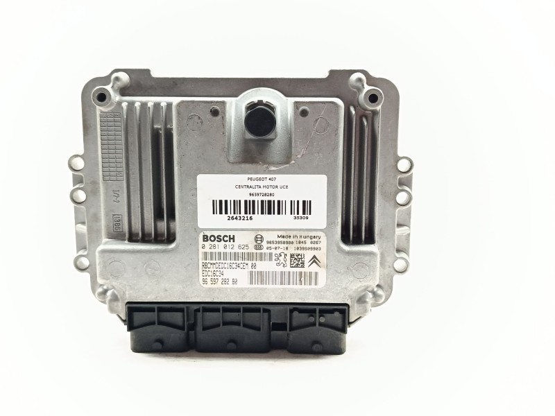 Recambio de centralita motor uce para peugeot 407 confort referencia OEM IAM 9659728280 0281012625 