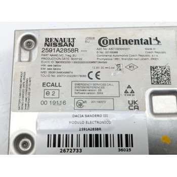 Recambio de modulo electronico para dacia sandero iii stepway comfort referencia OEM IAM 2591A2858R  