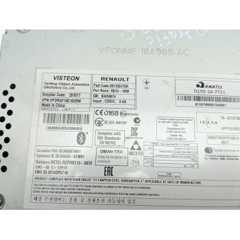 Recambio de sistema audio / radio cd para renault trafic furgón l1h1 2,9t referencia OEM IAM 281156175R  
