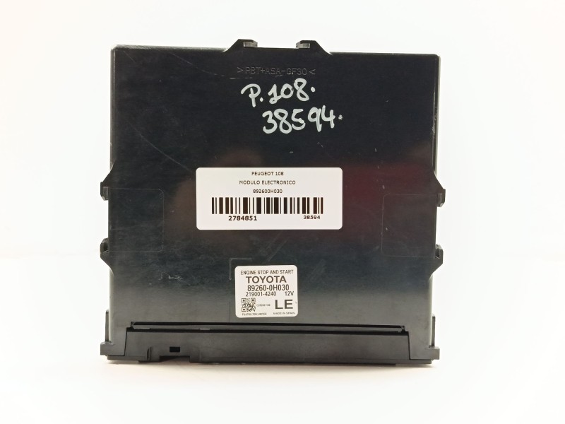 Recambio de modulo electronico para peugeot 108 1.0 vti 72 referencia OEM IAM 892600H030  