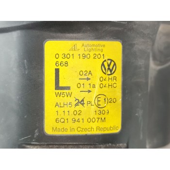 Recambio de faro izquierdo para volkswagen polo iv (9n_, 9a_) 1.9 sdi referencia OEM IAM 6Q1941007M  