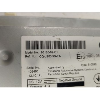 Recambio de sistema audio / radio cd para toyota auris (_e18_) 1.3 (nre180_) referencia OEM IAM 8612002J61  