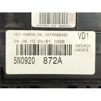 Recambio de cuadro instrumentos para volkswagen tiguan (5n1) advance referencia OEM IAM 5N0920872A  