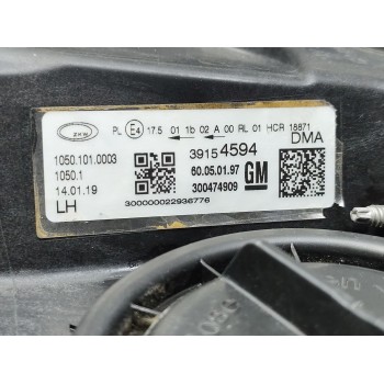 Recambio de faro izquierdo para opel insignia b grand sport (z18) 1.6 cdti (68) referencia OEM IAM 39154594  