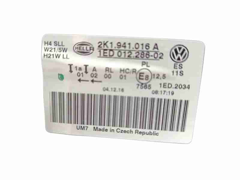 Recambio de faro derecho para volkswagen caddy iv furgoneta/monovolumen (saa, sah) 2.0 tdi referencia OEM IAM 2K1941016B / 2K194