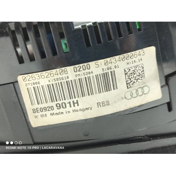 Recambio de cuadro instrumentos para audi a4 avant (8e) 2.0 tdi referencia OEM IAM 8E0920901H  