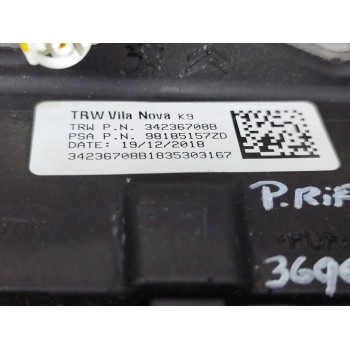 Recambio de volante para peugeot rifter 1.2 puretech 110 referencia OEM IAM 98185157ZD  