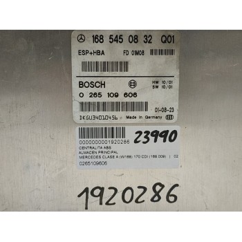Recambio de centralita abs para mercedes-benz clase a (w168) 170 cdi (168.009) referencia OEM IAM 0265109606  