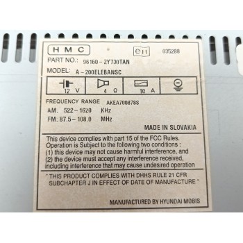 Recambio de sistema audio / radio cd para hyundai ix35 style awd referencia OEM IAM 961602Y730TAN  