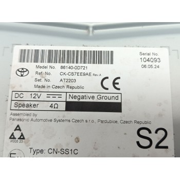 Recambio de pantalla multifuncion para toyota yaris cross hybrid 2wd active tech referencia OEM IAM 861400D721  