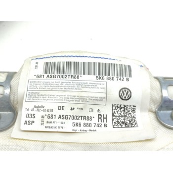 Recambio de airbag cortina delantero derecho para volkswagen golf vi (5k1) advance referencia OEM IAM 5K6880742B  