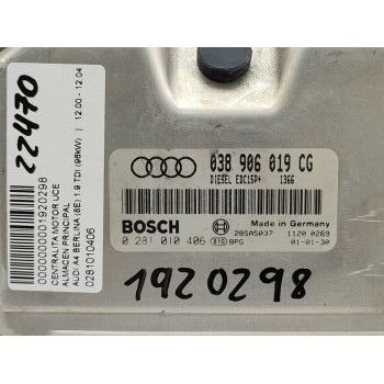 Recambio de centralita motor uce para audi a4 berlina (8e) 1.9 tdi (96kw) referencia OEM IAM 0281010406  