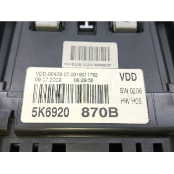 Recambio de cuadro instrumentos para volkswagen golf vi (5k1) gti referencia OEM IAM 5K6920870B  