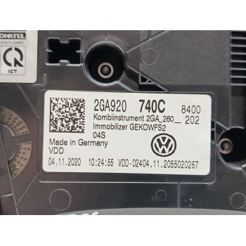 Recambio de cuadro instrumentos para volkswagen t-roc descapotable (ac7, ac8) 1.0 tsi referencia OEM IAM 2GA920740C  