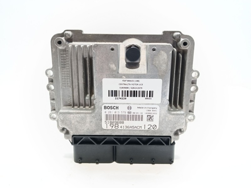 Recambio de centralita motor uce para fiat bravo (198) 1.9 active multijet referencia OEM IAM 51809688 / 0281013579  