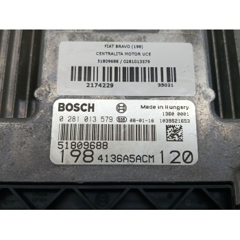 Recambio de centralita motor uce para fiat bravo (198) 1.9 active multijet referencia OEM IAM 51809688 / 0281013579  