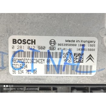 Recambio de centralita motor uce para citroën berlingo cuadro x referencia OEM IAM 0281012980  