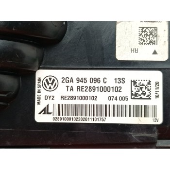 Recambio de piloto trasero derecho para volkswagen t-roc descapotable (ac7, ac8) 1.0 tsi referencia OEM IAM 2GA945096C  