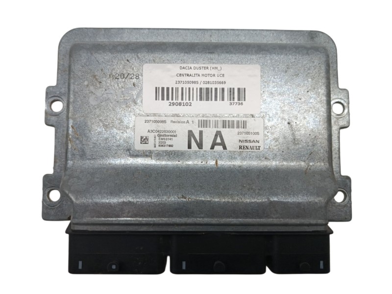 Recambio de centralita motor uce para dacia duster (hm_) 1.0 lpg (hmmt) referencia OEM IAM 237105098S / 0281035669  