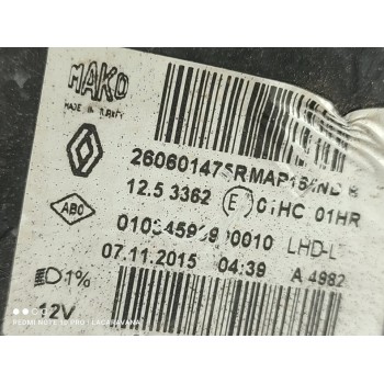 Recambio de faro izquierdo para renault clio iv business referencia OEM IAM 260601475R  