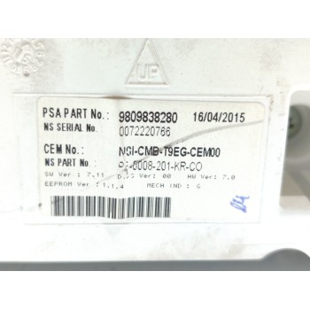 Recambio de cuadro instrumentos para peugeot 308 style referencia OEM IAM 9809838280  