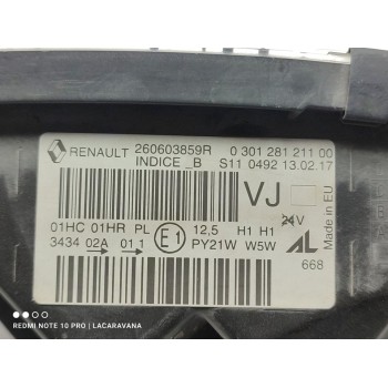 Recambio de faro izquierdo para renault captur life referencia OEM IAM 260603859R  