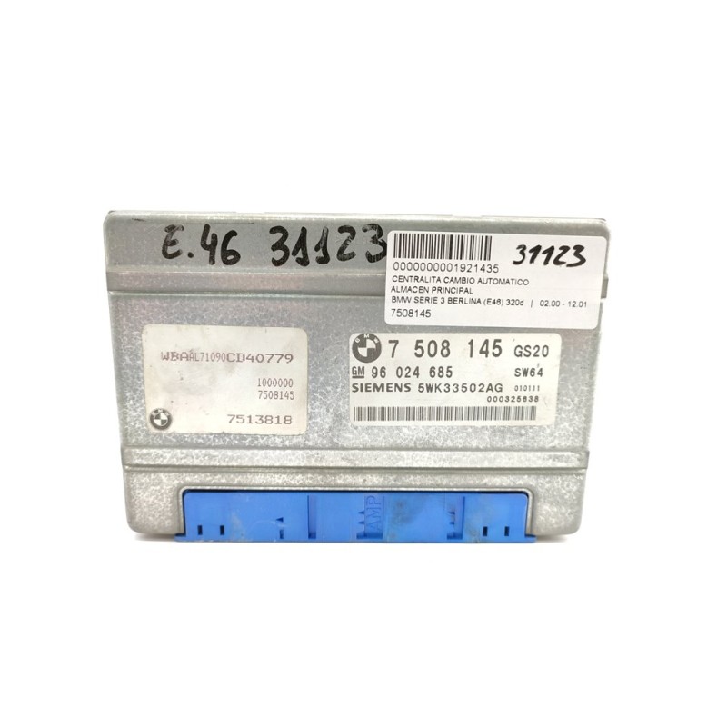 Recambio de centralita cambio automatico para bmw serie 3 berlina (e46) 320d referencia OEM IAM 7508145  