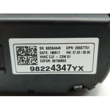 Recambio de mando climatizador para opel grandland x selective referencia OEM IAM 98224347YX  