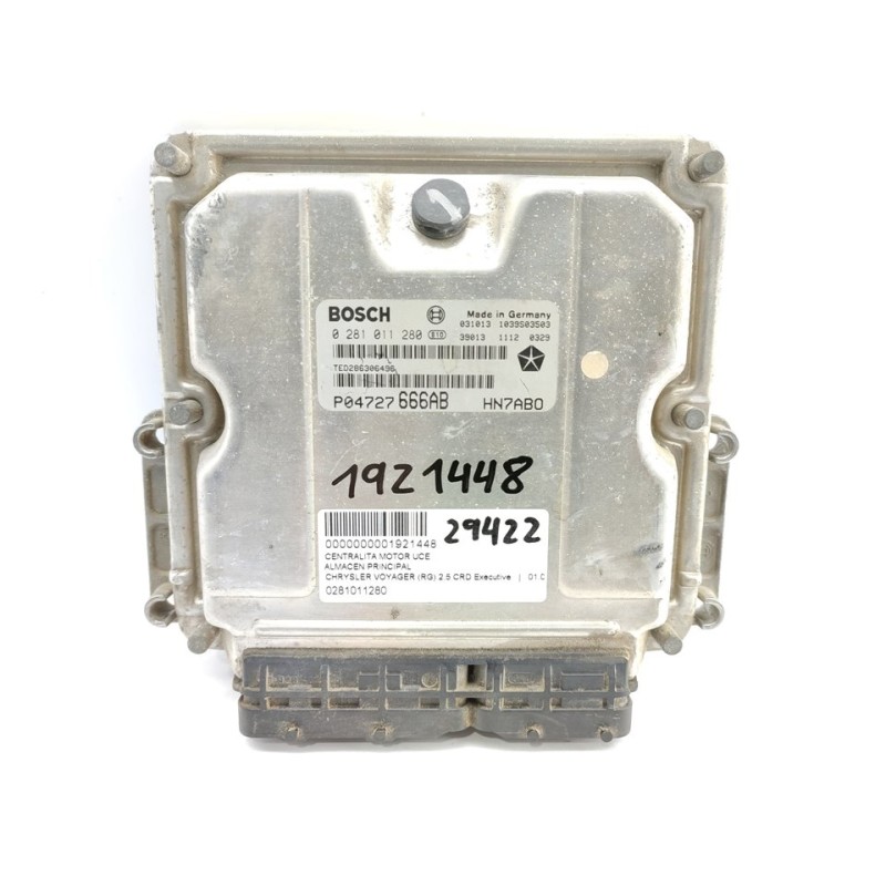 Recambio de centralita motor uce para chrysler voyager (rg) 2.5 crd executive referencia OEM IAM 0281011280  