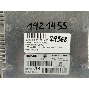 Recambio de centralita motor uce para fiat ulysse (179) 2.2 jtd admiral referencia OEM IAM 0281011363  